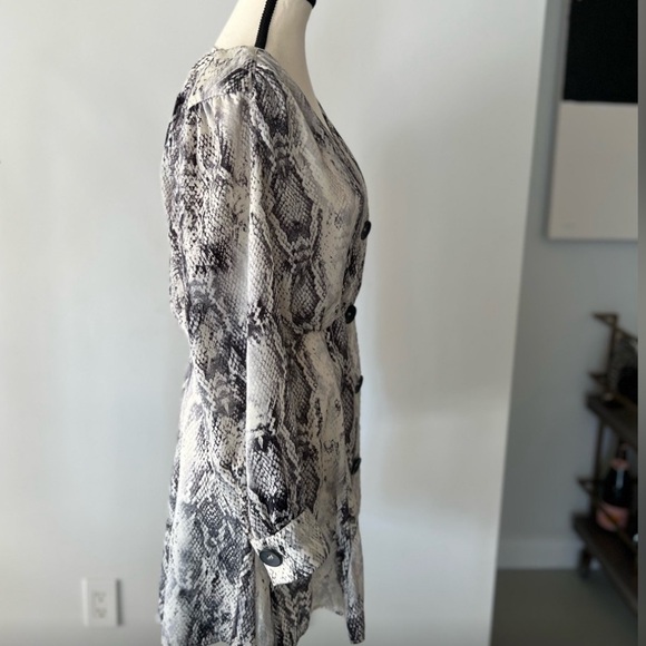 Zara Snake Print Button Up Dress Size M - Picture 4 of 8